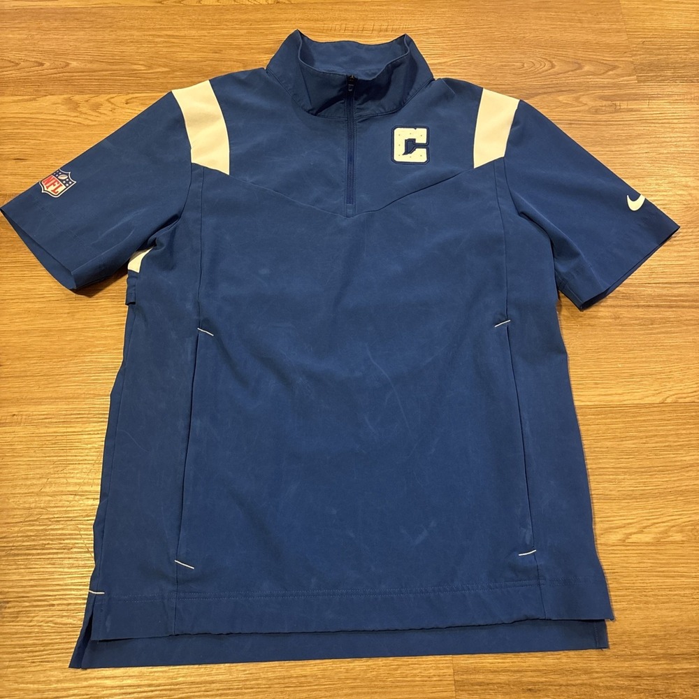Indianapolis Colts Nike Team Issued 1/4 Zip Vented Secondary Logo Sz Small Worn